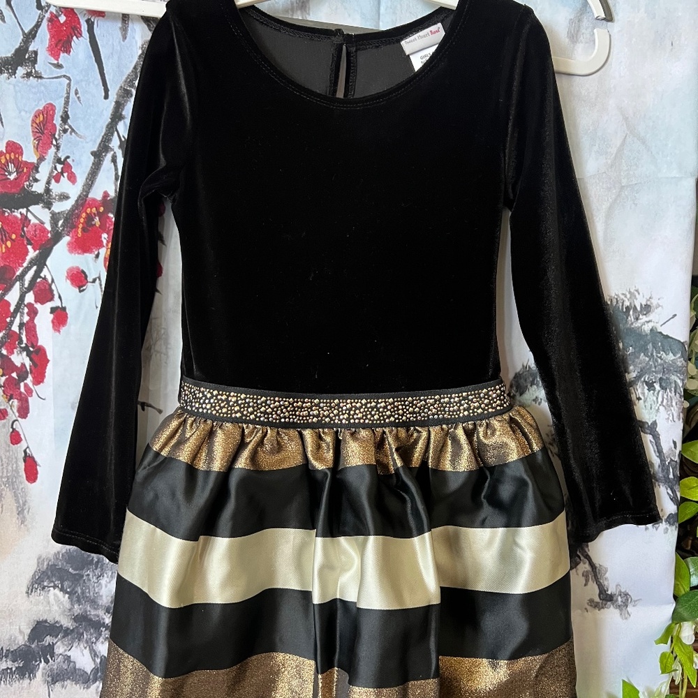 GIRLS SZ 6T HOLIDAY METALLIC DRESS